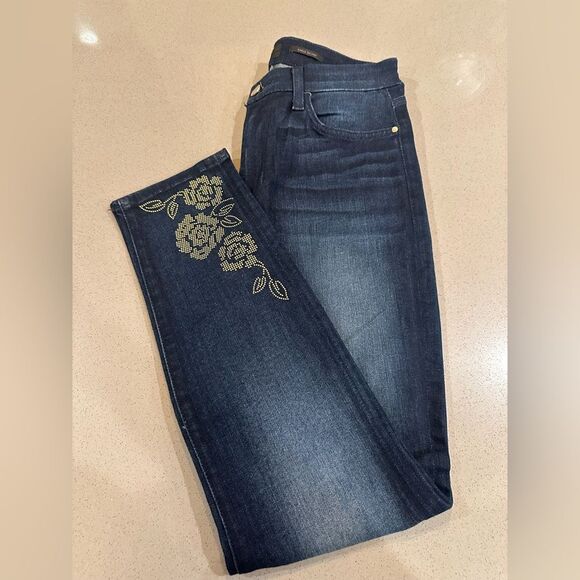 7 For All Mankind Denim - 7 For All Mankind Jen7 Angle Skinny Floral Studs Women's Jeans Size 6